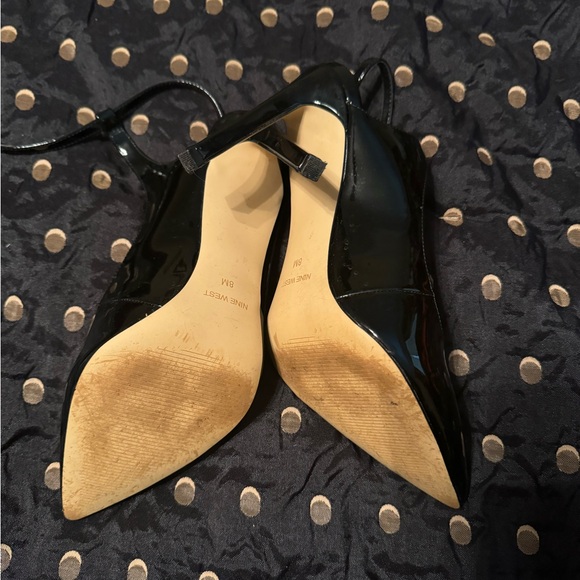 Women’s Pointy Toe Black Patent Ankle Strap 4” heels - Picture 4 of 8